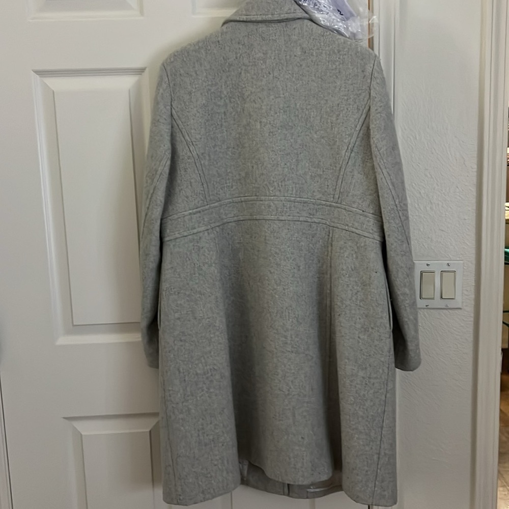 J CREW GRAY WOOL TRENCH COAT - Picture 7 of 8